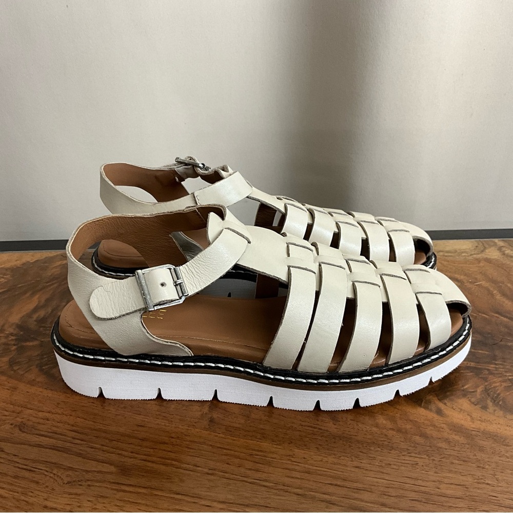 Roolee Beige Leather Fisherman’s Sandal, New in Box - Picture 4 of 8